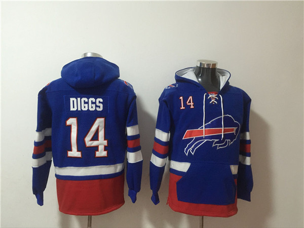 Men's Buffalo Bills #14 Stefon Diggs Blue Ageless Must-Have Lace-Up Pullover Hoodie Men's Buffalo Bills #14 Stefon Diggs Blue Ageless Must-Have Lace-Up Pullover Hoodie